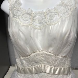 1950s Vanity Fair Wedding Peignoir Robe Set Sheer White Lace Negligee Size 32